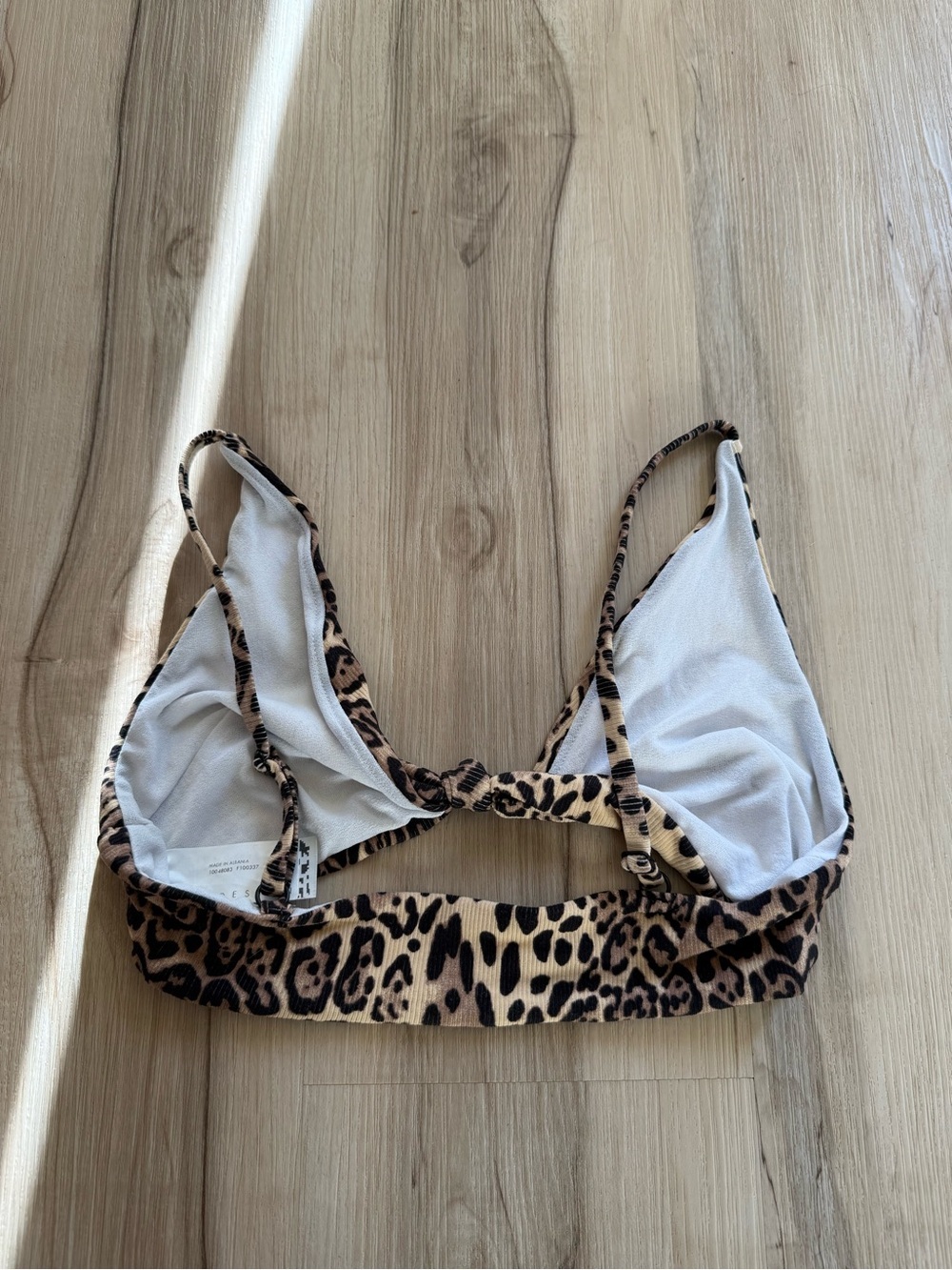 Leopard Print Triangle Bikini Top - Neutral Brown & Black asos medium - Picture 2 of 4